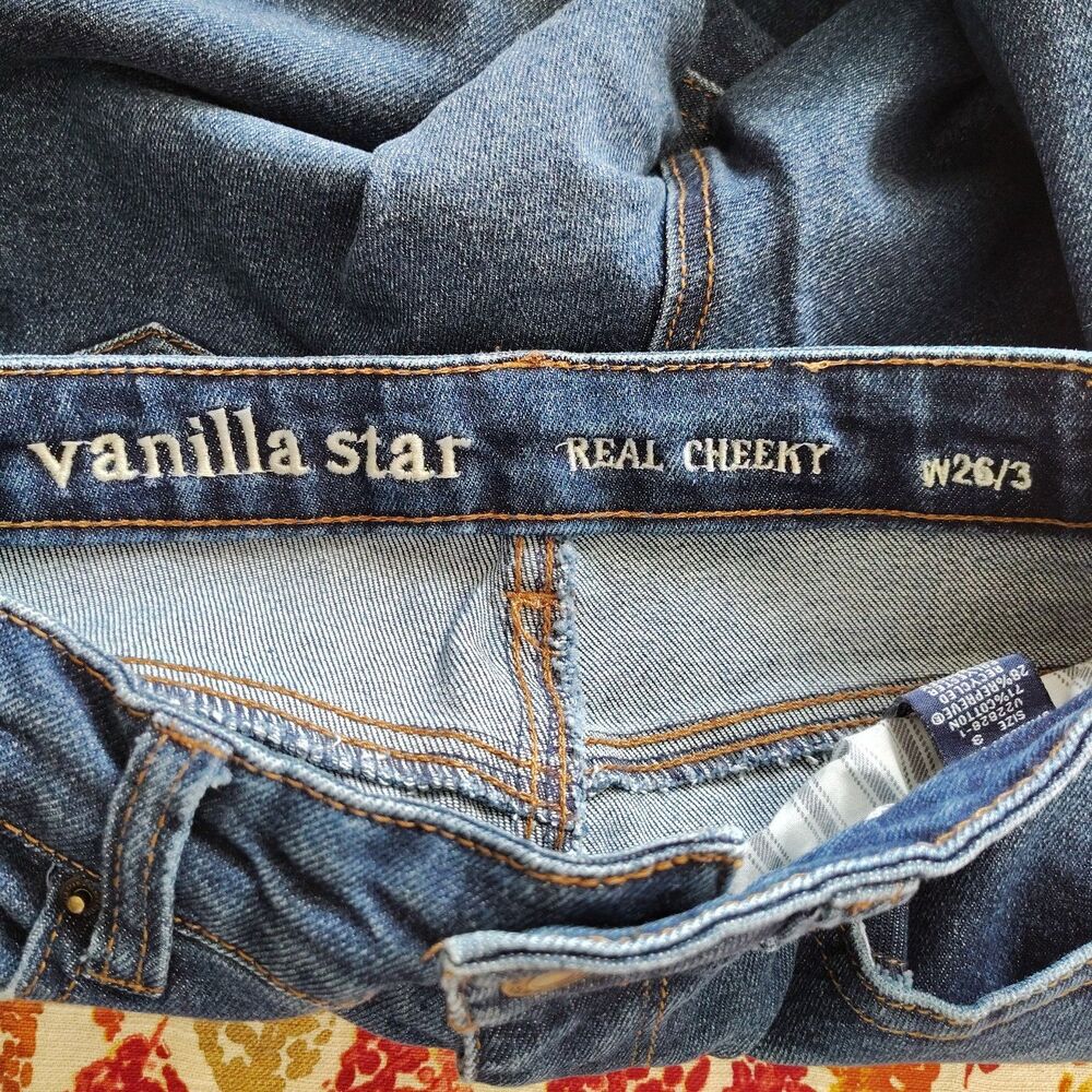 Vanilla Star Real Cheeky Ankle Jeans Women’s Jrs 3 W26 Distressed Stretch Denim - Picture 4 of 5